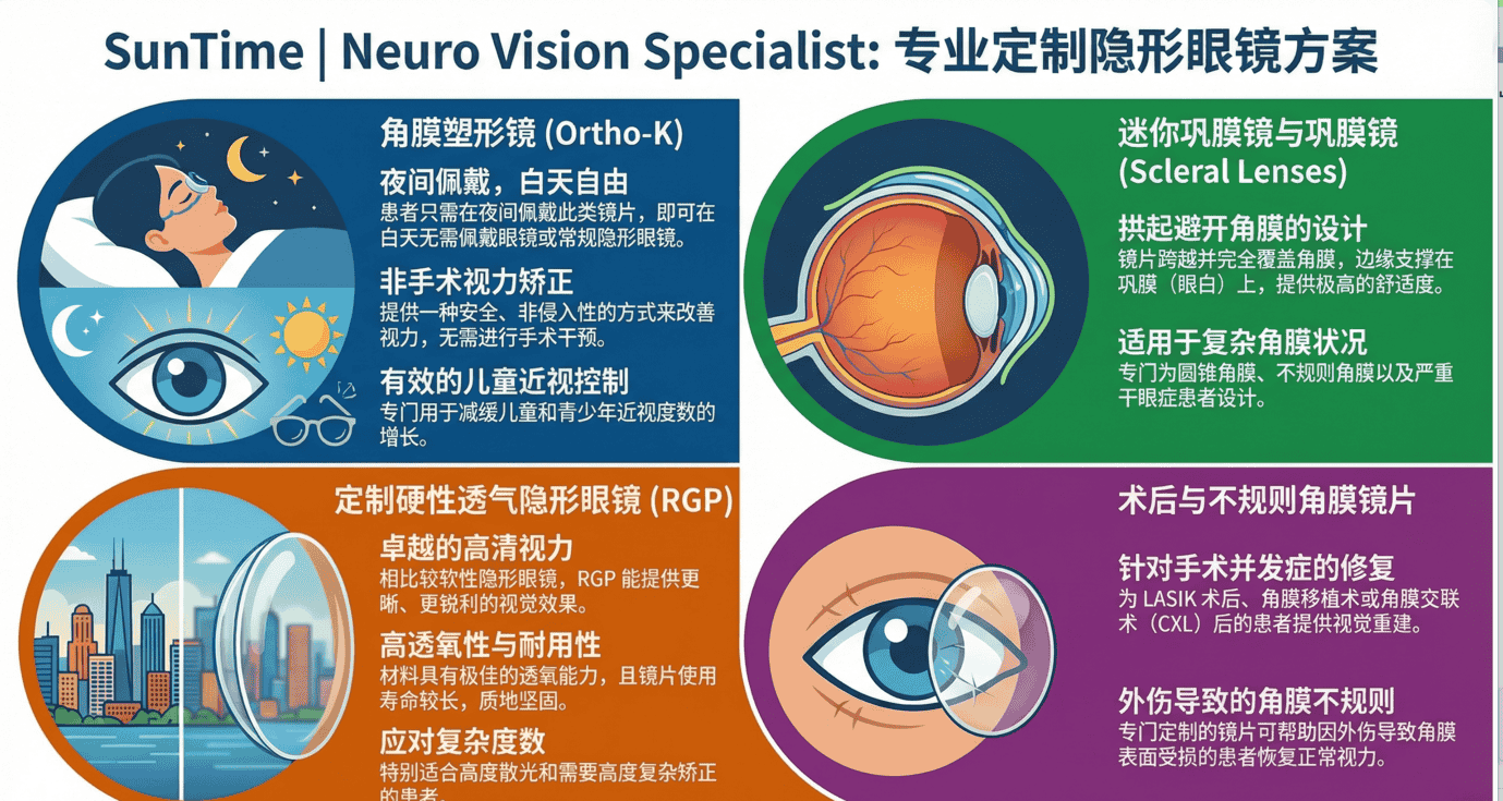 我们提供的专业定制隐形眼镜类型